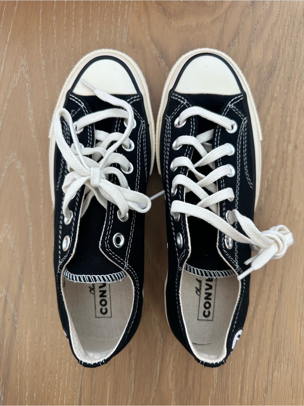 Converse Chuck 70 Ox Black White Sneakers Shoes Low Top Lace Up Womens Size 6.5 - Picture 2 of 9